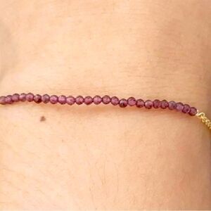 Darling NWOT 14k Gold Over 925 Sterling Silver with 2.8K Natural Garnet Bracelet